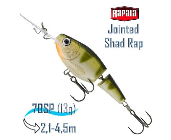 Воблер RAPALA Jointed Shad Rap 07, YP, Цвет: YP, Вес гр: 13, Длина, мм: 70 мм, фото 