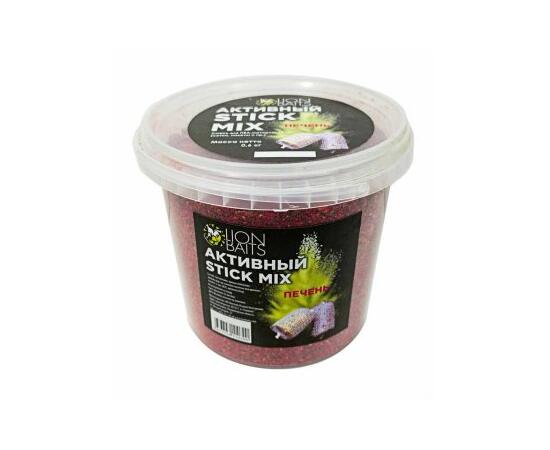 Lion baits Stick mix Активный "Печень" ведро 600 гр, Вкус: Печень, фото 