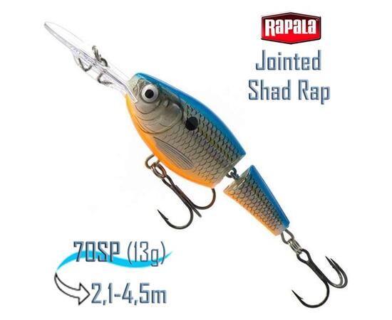 Воблер RAPALA Jointed Shad Rap 07, BSD, Цвет: BSD, Вес гр: 13, Длина, мм: 70 мм, фото 