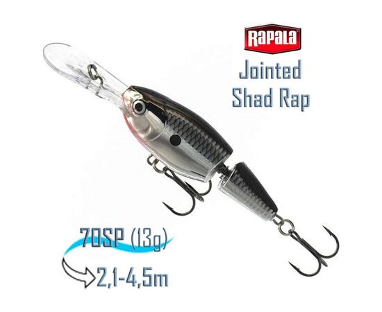 Воблер RAPALA Jointed Shad Rap 07, CH, Цвет: CH, Вес гр: 13, Длина, мм: 70 мм, фото 