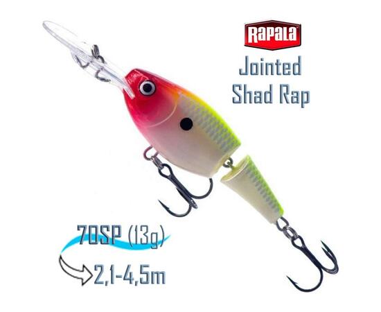 Воблер RAPALA Jointed Shad Rap 07, CLN, Цвет: CLN, Вес гр: 13, Длина, мм: 70 мм, фото 