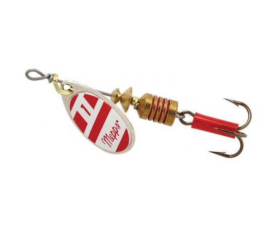 Блесна Mepps Aglia Blanc Rouge 2 AG HT+R бел/кр.полосы 4,5g    (D20), фото 