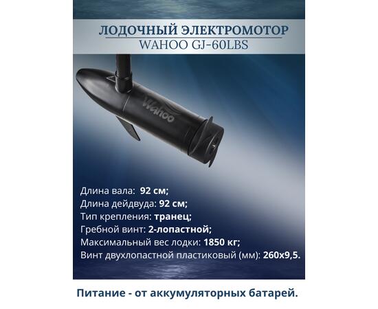 Лодочный электромотор Wahoo GJ-60lbs, фото 