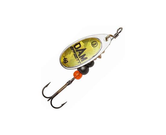 Блесна вращающаяся DAM FZ Fluo Spinner #4 10g S Gold Prisma, фото 
