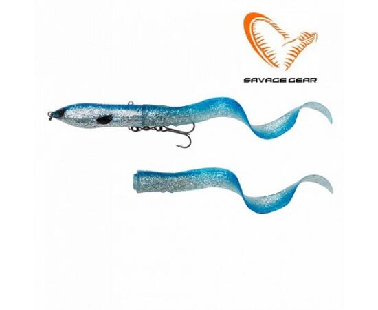 Приманка мягкая SAVAGE GEAR 3D Hard Eel 2+1 17cm 50g SS Blue Silver, фото 