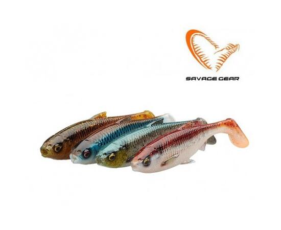 Приманка мягкая SAVAGE GEAR 3D River Roach 14cm 28g Dark Water Mix 4шт, фото 