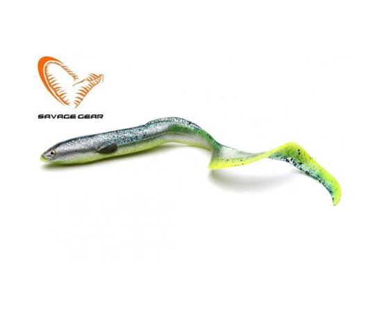 Приманка мягкая SAVAGE GEAR LB Real EEL 20cm 27g Green Yellow Glitter 2pcs Blister, фото 