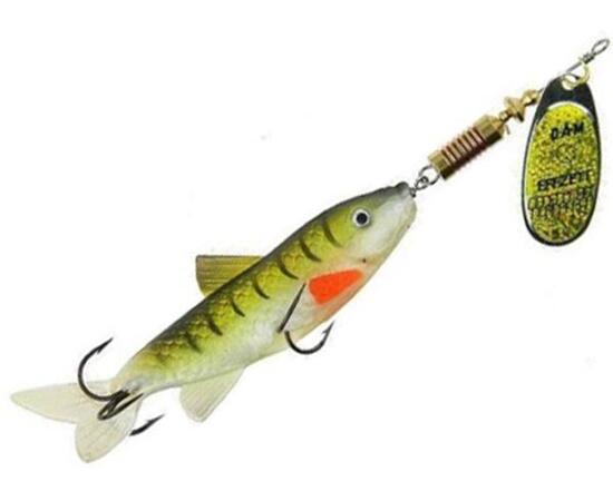 Блесна вращающаяся DAM FZ SPINNER MINNOW Gold/Green 13g , фото 