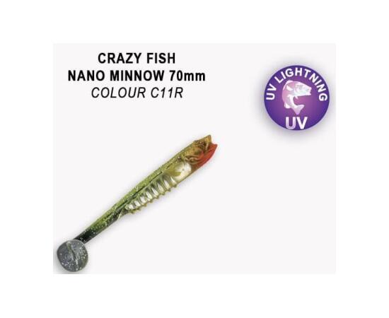Мягкая приманка CRAZY FISH Nano Minnow 2.8" 53-70-C11R-7, фото 