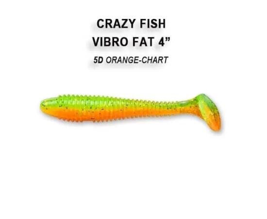 Мягкая приманка CRAZY FISH Vibro fat 4" 15-100-5d-6, фото 