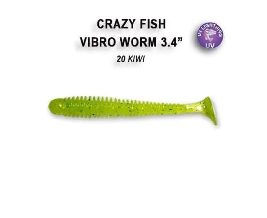Мягкая приманка CRAZY FISH Vibro worm 3.4" 12-85-20-6, фото 