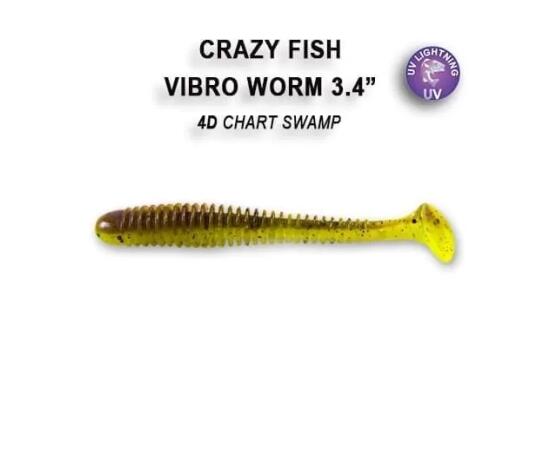 Мягкая приманка CRAZY FISH Vibro worm 3.4" 13-85-4d-6, фото 