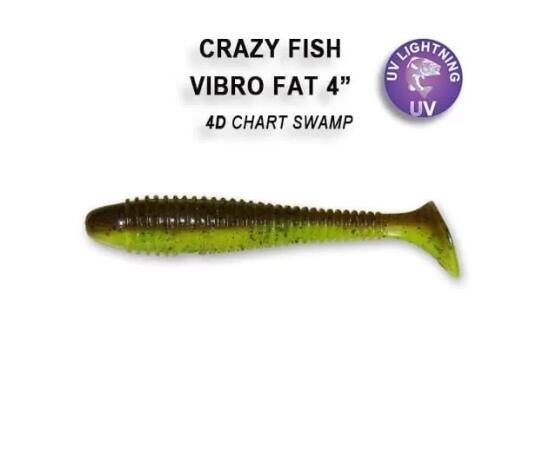 Мягкая приманка CRAZY FISH Vibro fat 4" 15-100-4d-6, фото 