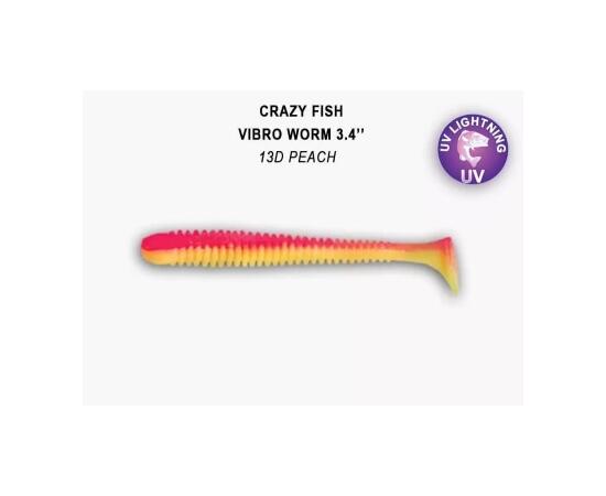 Мягкая приманка CRAZY FISH Vibro worm 3.4" 13-85-13d-6, фото 