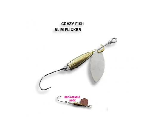 Блесна вращающаяся Crazy Fish Spinner SLIM FLICKER-1,9g #2, фото 