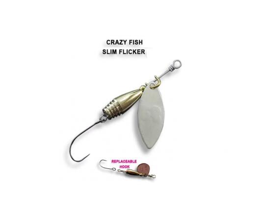 Блесна вращающаяся Crazy Fish Spinner SLIM FLICKER DR-2,6g #2-MS, фото 