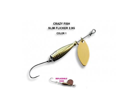 Блесна вращающаяся Crazy Fish Spinner SLIM FLICKER-2,9g #1, фото 