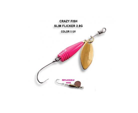 Блесна вращающаяся Crazy Fish Spinner SLIM FLICKER-2,9g #5, фото 