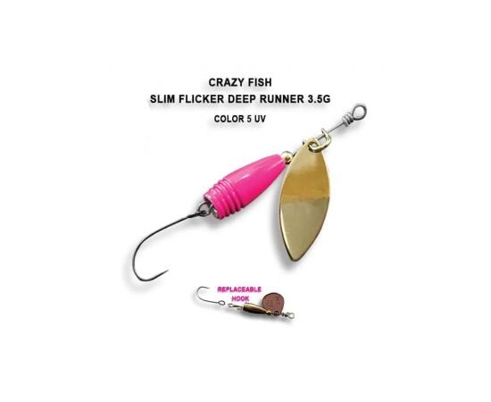 Блесна вращающаяся Crazy Fish Spinner SLIM FLICKER DR-3,5g #5, фото 