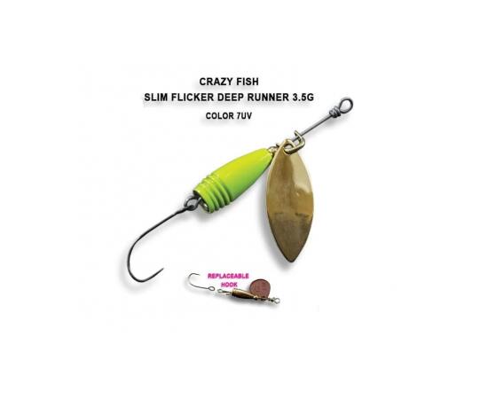 Блесна вращающаяся Crazy Fish Spinner SLIM FLICKER DR-3,5g #7, фото 