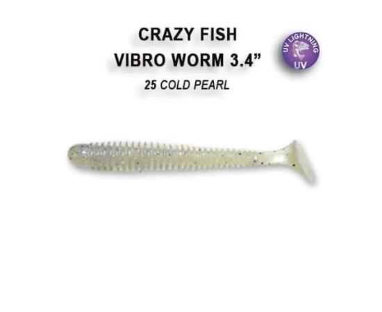 Мягкая приманка CRAZY FISH Vibro worm 3.4" 12-85-25-6, фото 