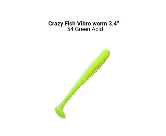 Мягкая приманка CRAZY FISH Vibro worm 3.4" 12-85-54-6, фото 