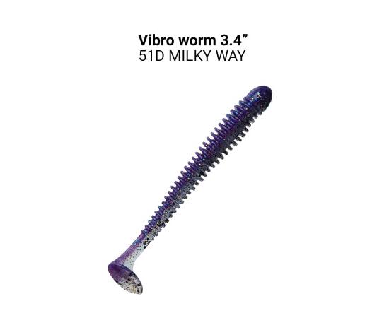 Мягкая приманка CRAZY FISH Vibro worm 3.4" 13-85-51d-6, фото 