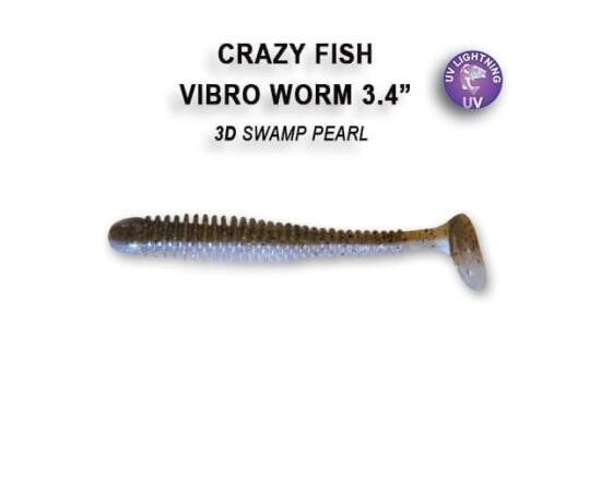 Мягкая приманка CRAZY FISH Vibro worm 3.4" 13-85-3d-6, фото 