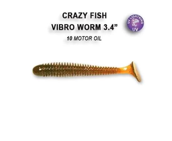 Мягкая приманка CRAZY FISH Vibro worm 3.4" 12-85-10-6, фото 