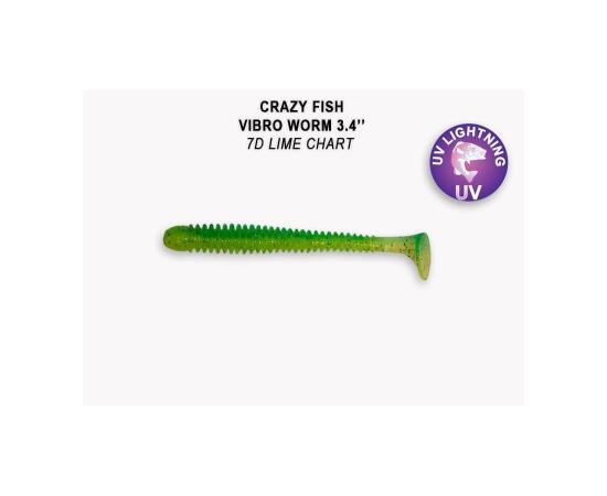 Мягкая приманка CRAZY FISH Vibro worm 3.4" 13-85-7d-6, фото 