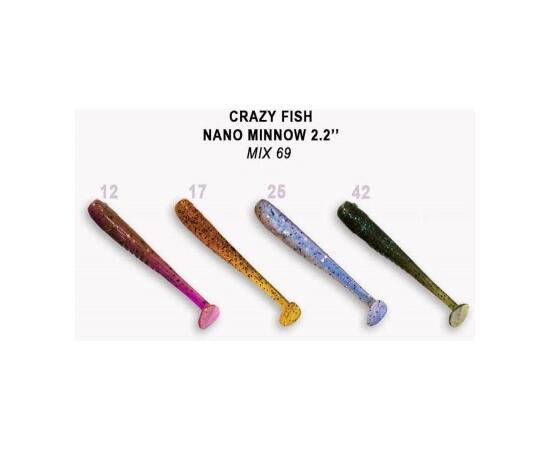 Мягкая приманка CRAZY FISH Nano Minnow 2.2" 22-55-M69-6, фото 