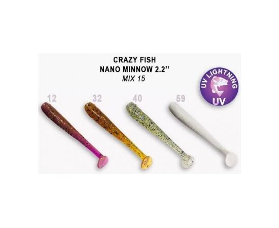 Мягкая приманка CRAZY FISH Nano Minnow 2.2" 22-55-M15-6, фото 