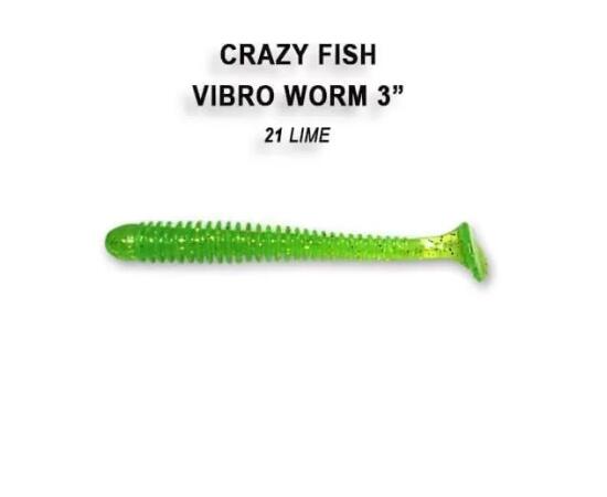 Мягкая приманка CRAZY FISH Vibro worm 3" 11-75-21-6, фото 