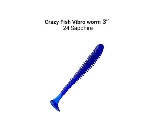 Мягкая приманка CRAZY FISH Vibro worm 3" 11-75-24-6, фото 