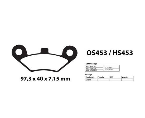 ТОРМОЗНЫЕ КОЛОДКИ ДЛЯ КВАДРОЦИКЛОВ CF MOTO, STELS, RM RIVAL HS453, фото , изображение 3