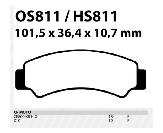 ТОРМОЗНЫЕ КОЛОДКИ ДЛЯ КВАДРОЦИКЛОВ CF MOTO (X8 H.O., X10, CFORCE 600 EPS) RIVAL HS811, фото , изображение 3