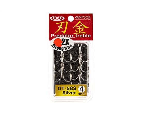 Крючки тройные Vanfook DT-58S, #1, Silver, фото , изображение 2