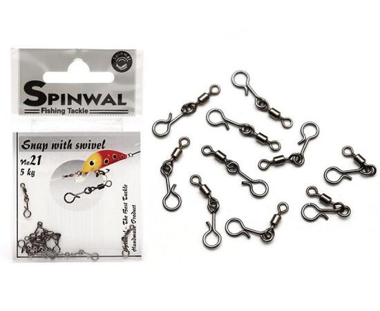 Застежка Spinwal Snap with swivel size 21 10pcs, фото 
