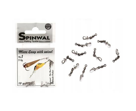 Застежка Spinwal Micro Snap with swiwel 10pcs, фото 