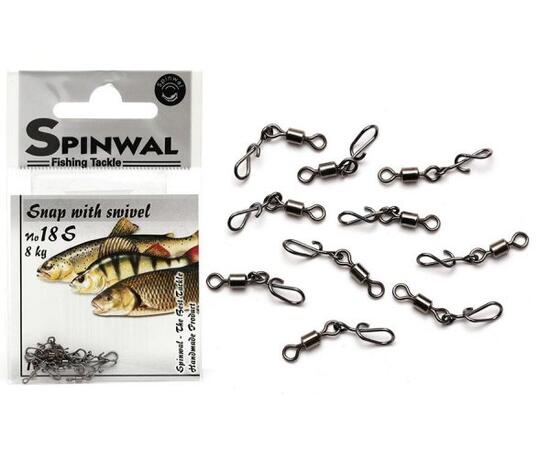 Застежка Spinwal Snap with swivel size 18S 10pcs su, фото 