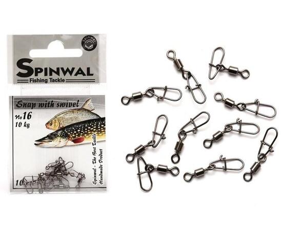 Застежка Spinwal Snap with swivel size 16 10pcs, фото 