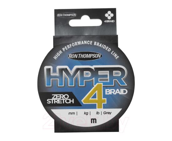 Леска плетеная R.T. Hyper 4-Braid 110m 0,17mm 9,0kg Grey, фото 