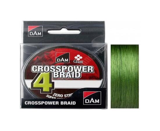 Леска плетеная DAM CROSSPOWER 4-BRAID 150m 0.13mm 6.8kg - GREEN, фото 