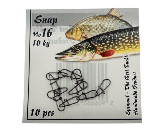 Застежка Spinwal Snap size 16 10kg 10pcs, фото 