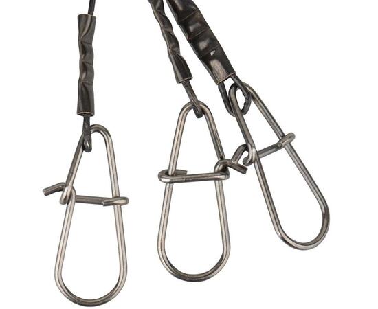 Поводки SAVAGE GEAR Black7 Trace 50cm 0.60mm 25kg Ball bearing Swivel, фото , изображение 3