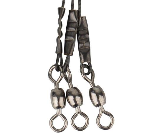 Поводки SAVAGE GEAR Black7 Trace 50cm 0.60mm 25kg Ball bearing Swivel, фото , изображение 2