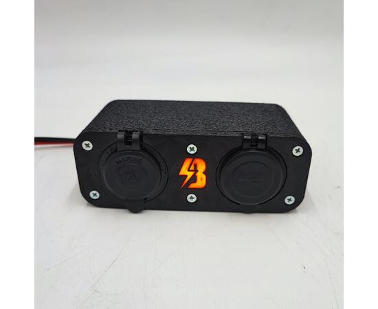 Выносной блок USB и розетка 12v провод 1,5 метра BatteryCraft, фото 