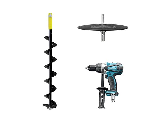 Шнек под шуруповерт с адаптером и защитным диском  Mora Ice Nova Black Cordless 130mm/5", фото 