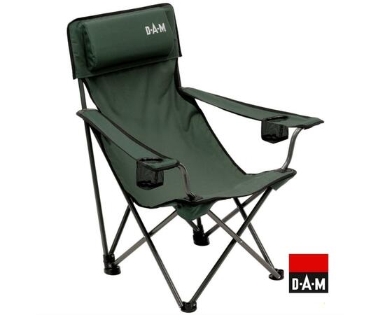 Кресло складное DAM Foldable Chair with Bottle Holder, 4,0kg Steel, max,130kg, Pillow, +Transp, Bag, фото 