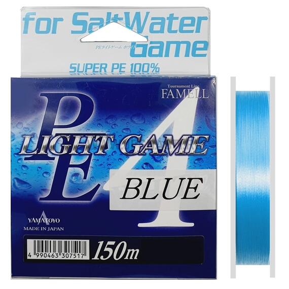 Плетеный шнур Yamatoyo PE Light Game Blue, #0.25, 150 м, голубой, фото 